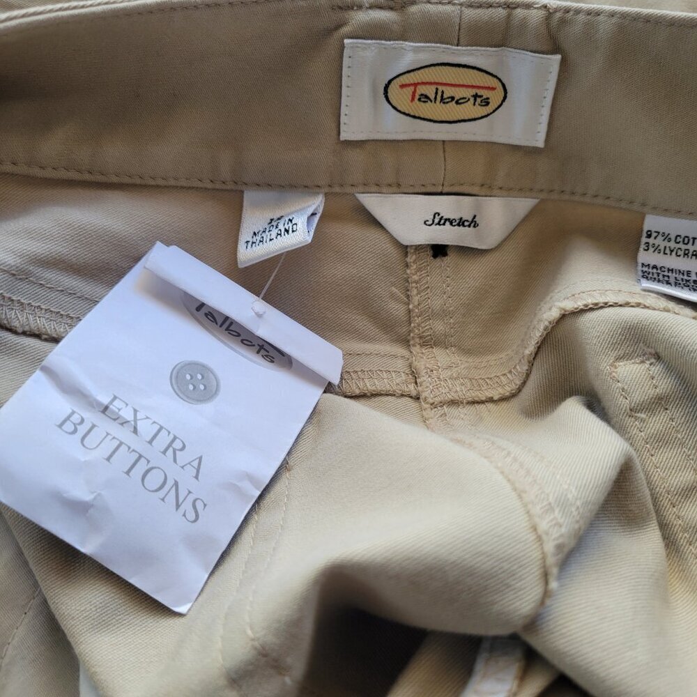 New Talbots Slimming Stretch Denim Wide Cream Leg Pants (Size: 12) - Picture 9 of 13